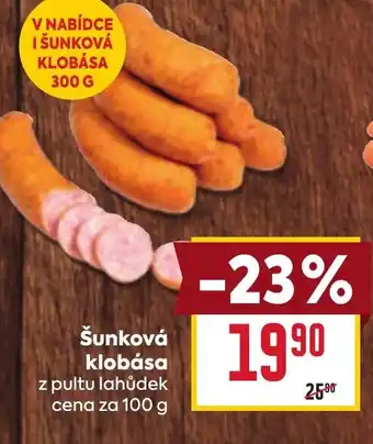 Billa Šunková klobása nabídka