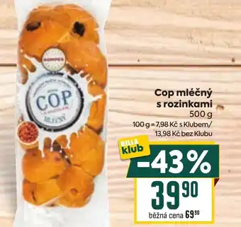 Billa Cop mléčný s rozinkami nabídka