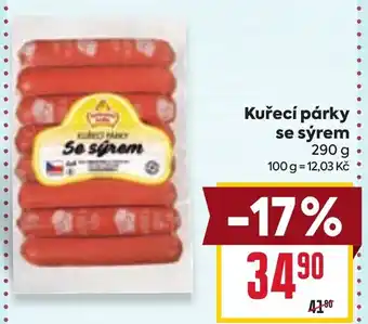 Billa Kuřecí párky se sýrem nabídka