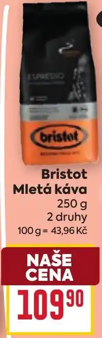 Billa Bristot Mletá káva nabídka