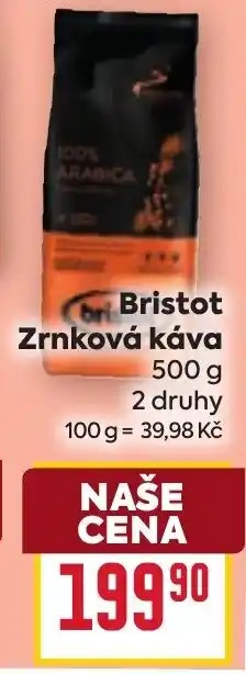 Billa Bristot Zrnková káva nabídka