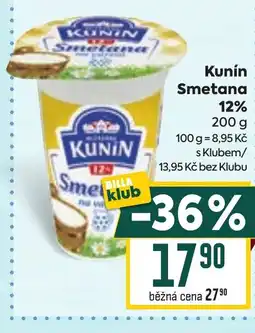 Billa Kunín Smetana 12% nabídka