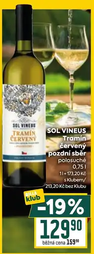 Billa SOL VINEUS Tramín červený pozdní sběr nabídka