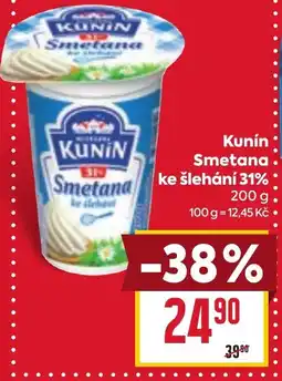 Billa Kunín Smetana ke šlehání 31% nabídka