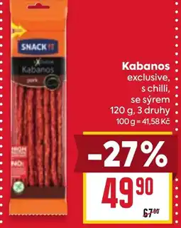 Billa Kabanos exclusive, s chilli, nabídka