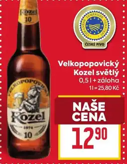 Billa Velkopopovický Kozel světlý nabídka