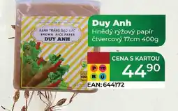 Tamda Foods Duy Anh Hnědý rýžový papír čtvercový 17cm 400g nabídka