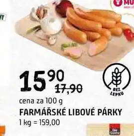 Terno Farmářské libové párky 100g nabídka