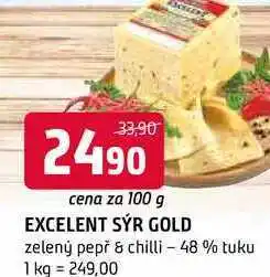 Terno Excelent sýr gold zelený pepř & chilli 48 % tuku 100g nabídka