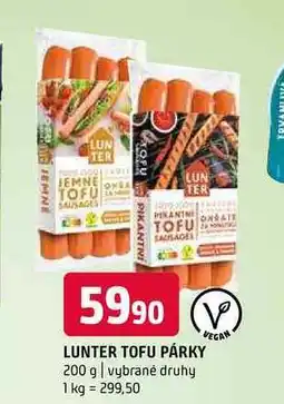 Terno Lunter tofu párky 200 g vybrané druhy nabídka