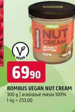 Terno Bombus vegan nut cream 300 g arašídové máslo 100% nabídka