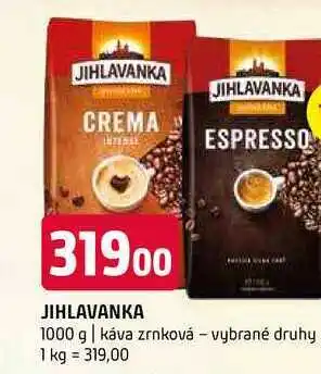 Terno Jihlavanka káva zrnková vybrané druhy 1000g nabídka