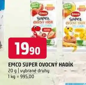 Terno Emco super ovocný hadík 20 g vybrané druhy nabídka