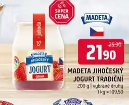 Terno Madeta jihočeský jogurt tradiční nabídka