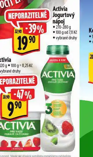 Albert Activia jogurtový nápoj nabídka