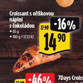 Albert Croissant s oříškovou náplní a čokoládou nabídka