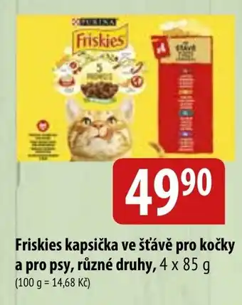 Bala Friskies kapsička ve šťávě pro kočky a pro psy nabídka