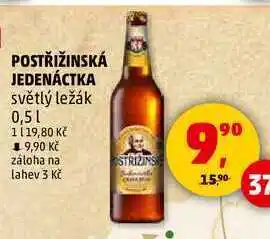 Penny Market POSTŘIŽINSKÁ JEDENÁCTKA světlý ležák, 0,5 l nabídka