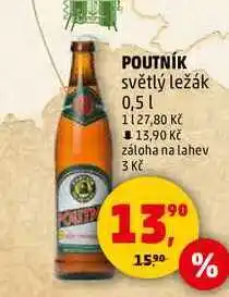 Penny Market POUTNÍK světlý ležák, 0,5 l nabídka