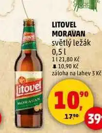 Penny Market LITOVEL MORAVAN světlý ležák, 0,5 l nabídka