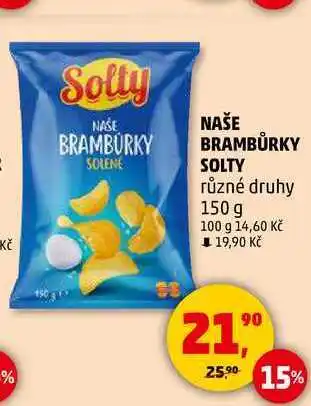 Penny Market NAŠE BRAMBŮRKY SOLTY, 150 g nabídka