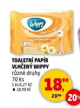 Penny Market TOALETNÍ PAPÍR VLHČENÝ WIPPY, 70 ks nabídka