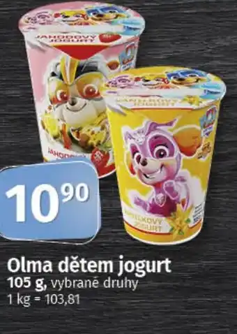 COOP TIP OLMA dětem jogurt nabídka