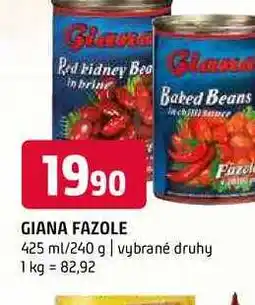 Terno Giana Fazole 425g, vybrané druhy nabídka