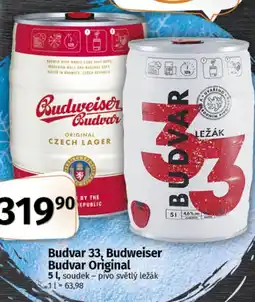 COOP TIP Budvar 33, Budweiser Budvar Original nabídka