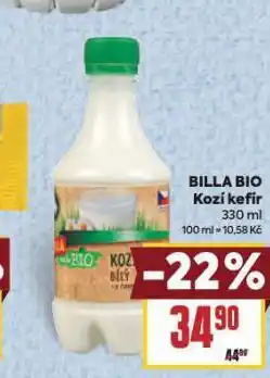 Billa Bio kozí kefír nabídka