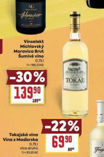 Billa Tokajská vína nabídka