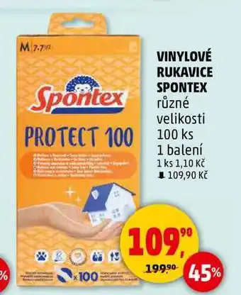 Penny Market VINYLOVÉ RUKAVICE SPONTEX, 100 ks nabídka