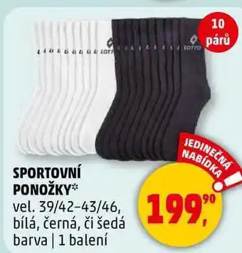 Penny Market SPORTOVNÍ PONOŽKY, 10 párů nabídka