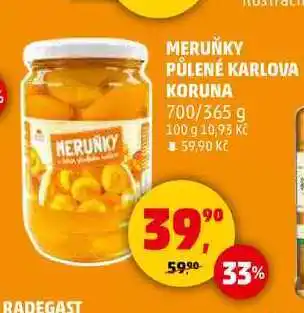 Penny Market MERUŇKY PŮLENÉ KARLOVA KORUNA, 700 g nabídka