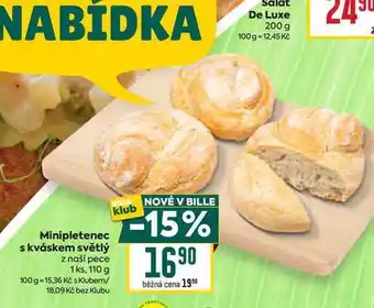 Billa Minipletenec s kváskem světlý z naší pece 1ks, 110 g nabídka