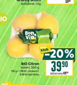 Billa BIO Citron balení, 500 g nabídka