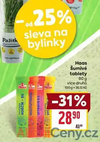 Billa Haas Šumivé tablety 80 g nabídka