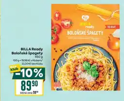 Billa BILLA Ready Boloňské špagety 450 g nabídka