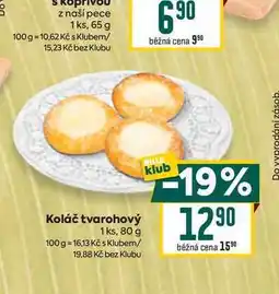 Billa Koláč tvarohový 1ks, 80 g nabídka