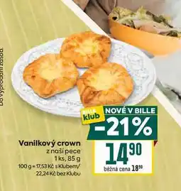 Billa Vanilkový crown z naší pece 1 ks, 85 g nabídka