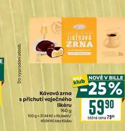 Billa Kávová zrna s příchutí vaječného likéru 160 g nabídka