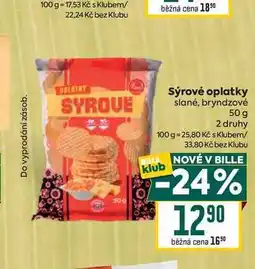 Billa Sýrové oplatky slané, bryndzové 50 g nabídka