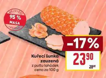 Billa Kuřecí šunka zauzená z pultu lahůdek cena za 100g nabídka