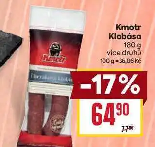 Billa Kmotr Klobása 180 g nabídka