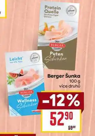 Billa Berger Šunka 100g nabídka