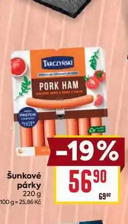 Billa Šunkové párky 220 g nabídka