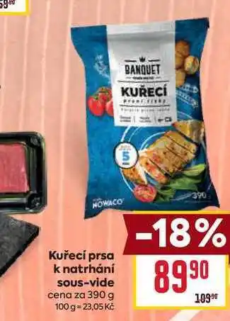 Billa Kuřecí prsa k natrhání Sous-vide cena za 390 g nabídka