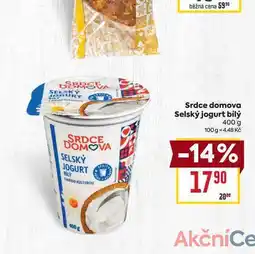 Billa Srdce domova Selský jogurt bílý 400 g nabídka