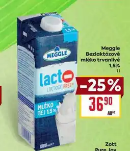 Billa Meggle Bezlaktózové mléko trvanlivé 1,5% 1l nabídka