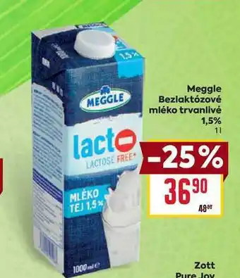 Billa Meggle Bezlaktózové mléko trvanlivé 1,5% 1l nabídka